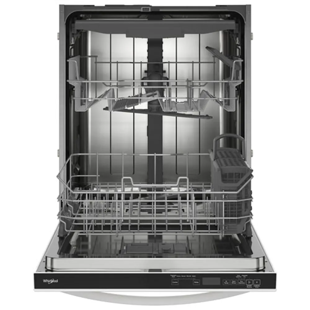 Whirlpool 24" 44dB Built-In Dishwasher with Stainless Steel Tub & Third Rack (WDT550SAPW) - White