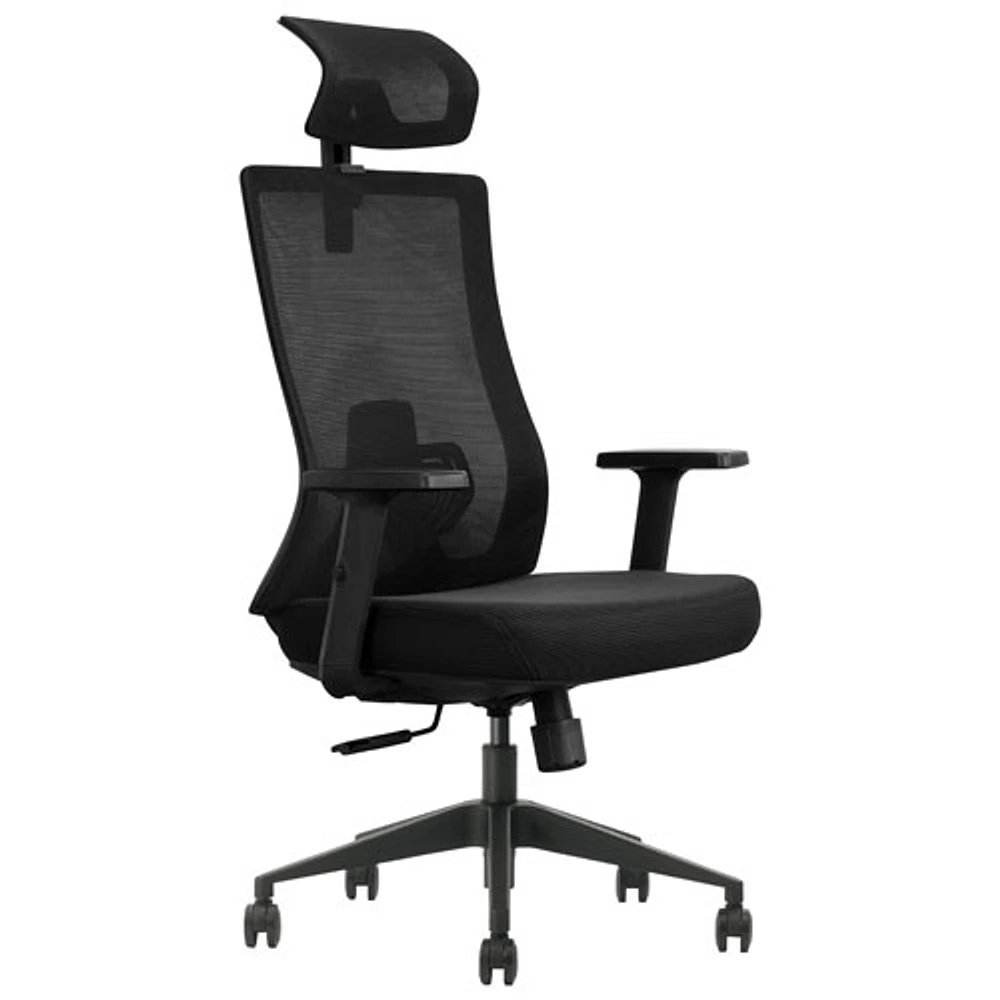 Fauteuil de bureau ergonomique en filet à dossier haut de Kopplen - Noir