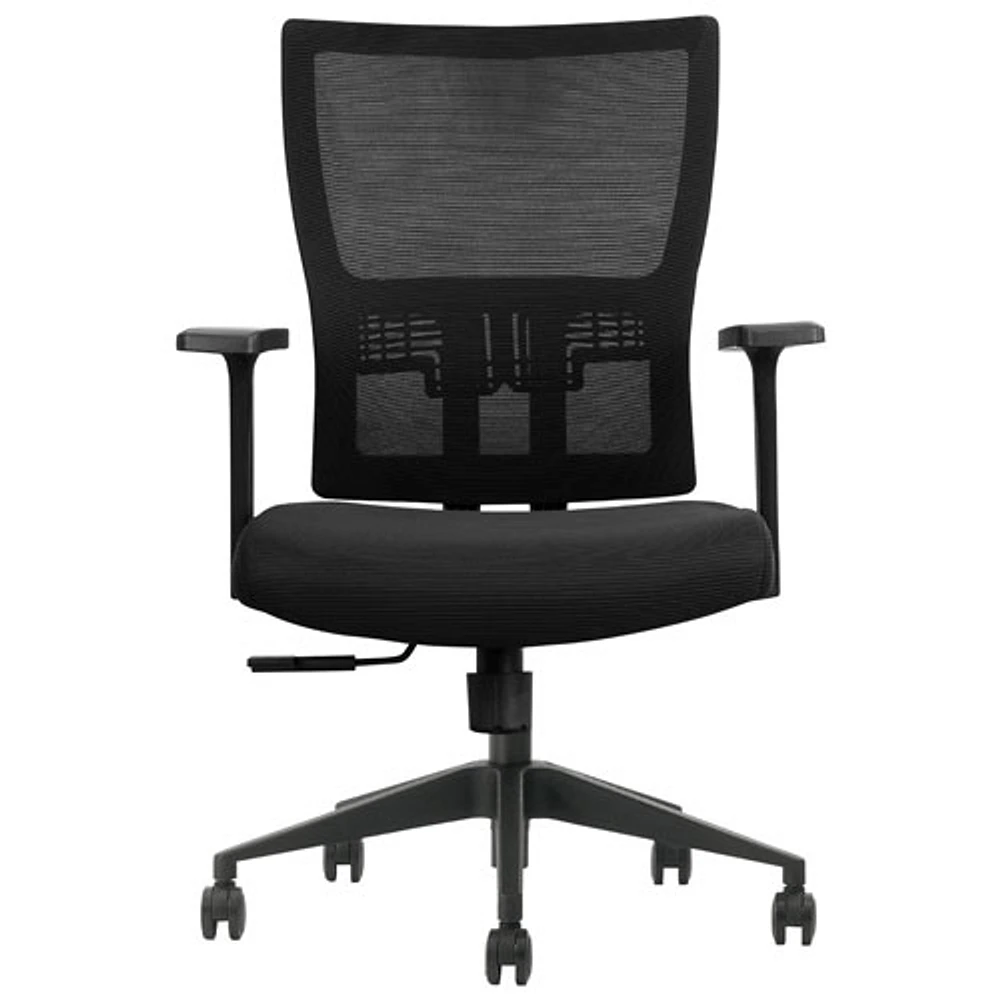 Fauteuil de bureau ergonomique en filet à dossier mi-haut de Kopplen - Noir