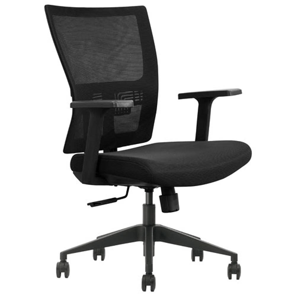 Fauteuil de bureau ergonomique en filet à dossier mi-haut de Kopplen - Noir