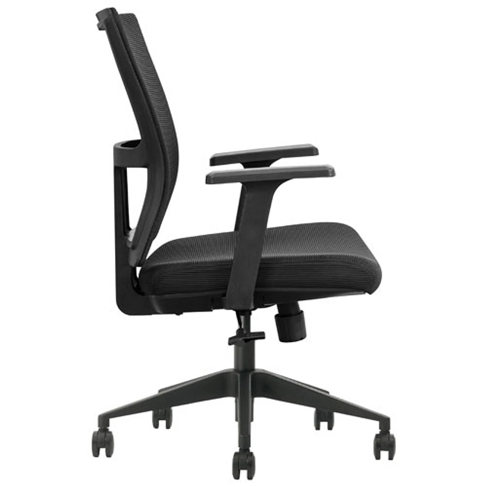 Fauteuil de bureau ergonomique en filet à dossier mi-haut de Kopplen - Noir