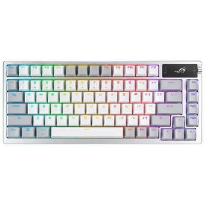 ASUS ROG Azoth Wireless NX Snow Mechanical with OLED Display Custom Gaming Keyboard - Moonlight White - Only at Best Buy