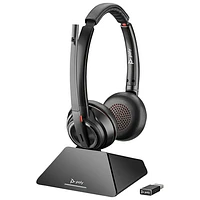 HP Poly Savi 8220 On-Ear Noise Cancelling True Wireless Headset - Black