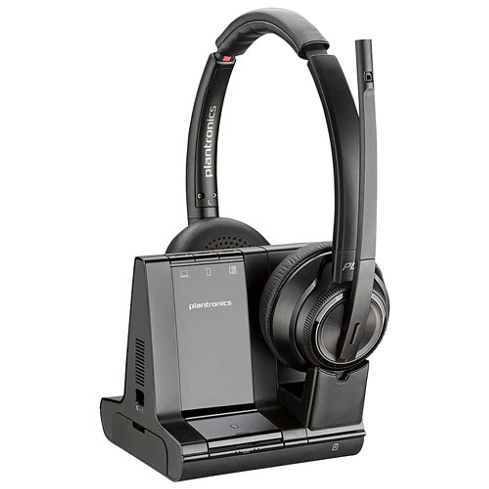 HP Poly Savi 8220 On-Ear Noise Cancelling True Wireless Headset - Black