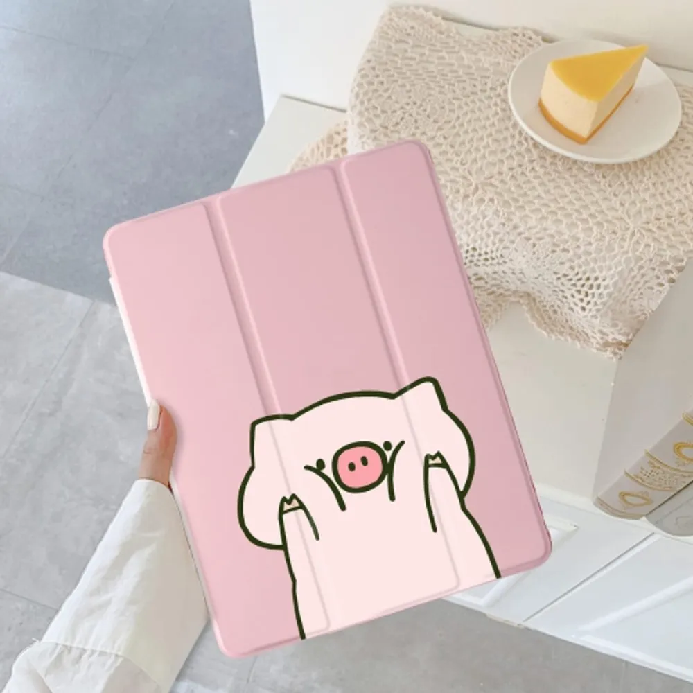 GENERIC Cute Cartoon Pig for iPad Air 3 Case with Pencil Holder