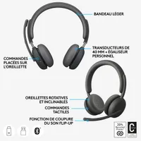 Logitech Zone 950 Wireless Headset with Microphone - Graphite