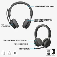 Logitech Zone 950 Wireless Headset with Microphone - Graphite