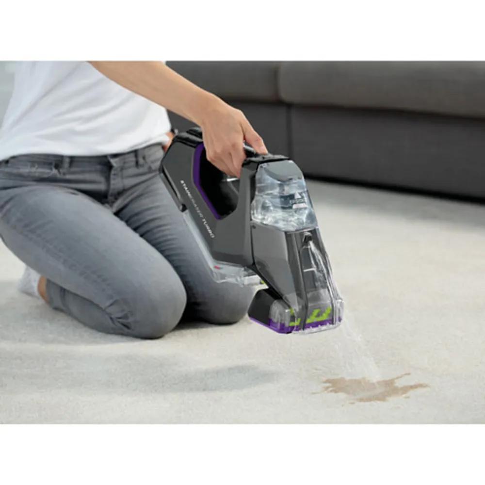 Bissell Pet Stain Eraser PowerBrush Cordless Portable Carpet Cleaner - Black/Purple