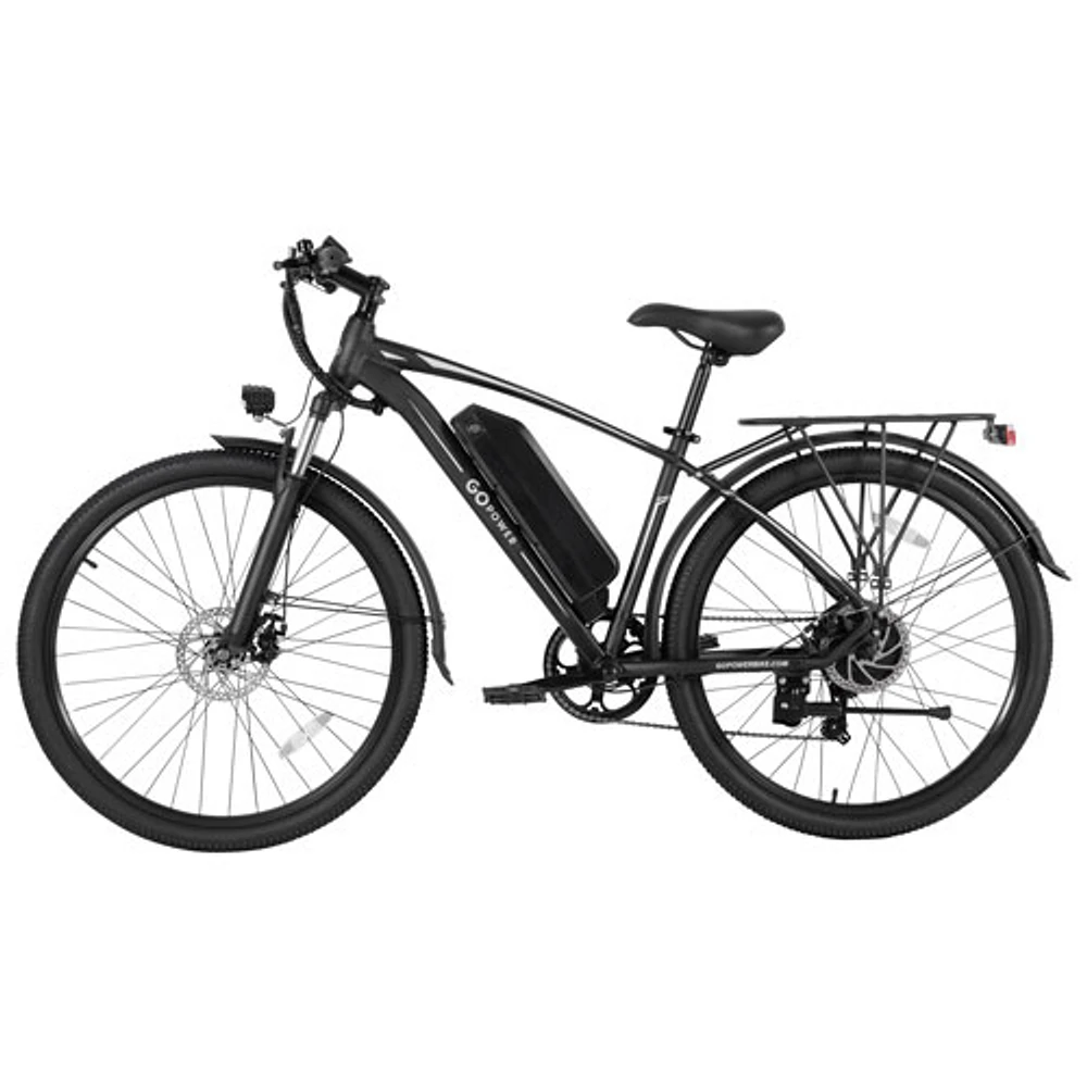 GoPowerBike GoFalcon Electric City Bike (500W Motor / Up to 80km Battery Range / 32km/h Top Speed) - Black - Exclusive Retail Partner