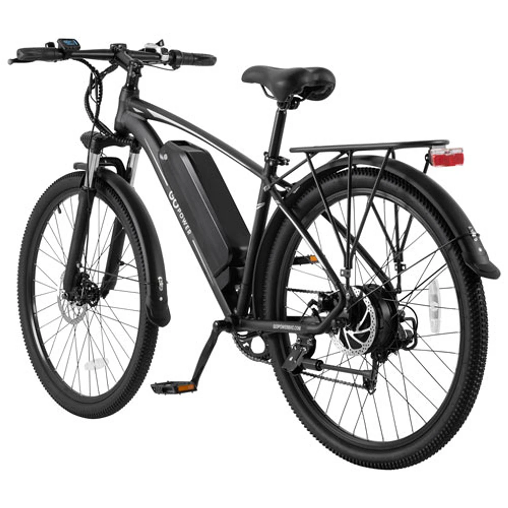 GoPowerBike GoFalcon Electric City Bike (500W Motor / Up to 80km Battery Range / 32km/h Top Speed) - Black - Exclusive Retail Partner