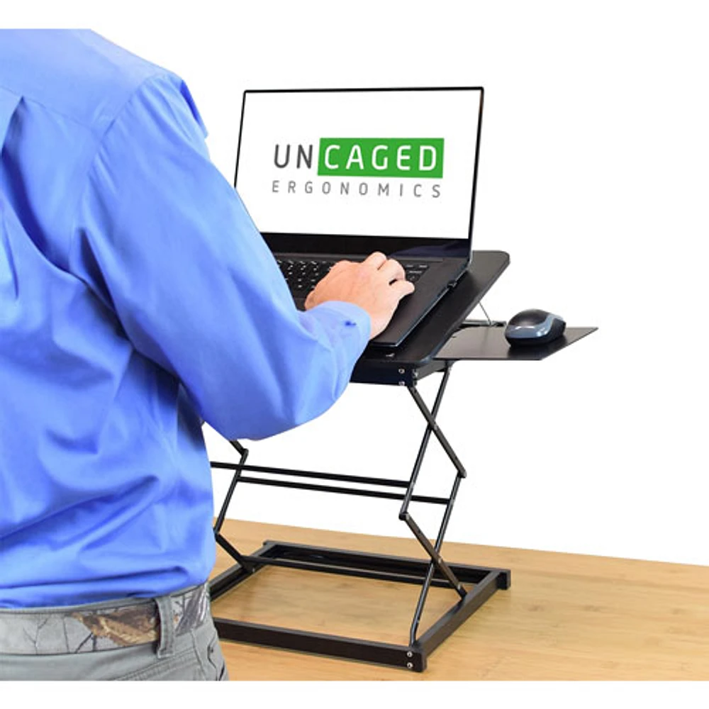 Support ergonomique ajustable CD4 d'Uncaged Ergonomics pour portable - Noir