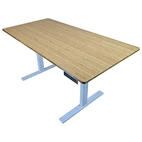 Uncaged Ergonomics Rise Up 60" Electric Height Adjustable Sit-Stand Desk - Natural Bamboo
