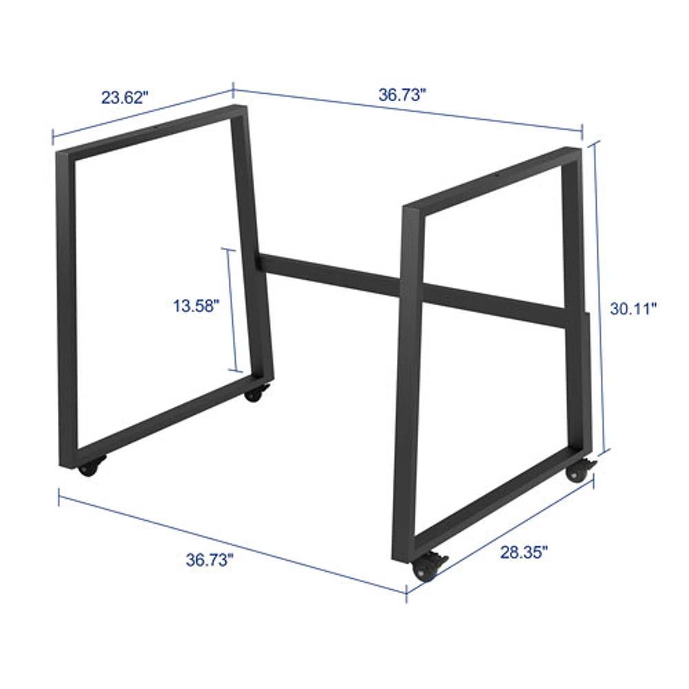 Support de plancher FSM avec roulettes de Rocelco - Noir