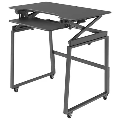 Bureau ergonomique à hauteur ajustable et portatif de 40 po de largeur de Rocelco avec plateau pour clavier