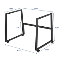 Bureau ergonomique à hauteur ajustable et portatif de 46 po de largeur de Rocelco avec plateau pour clavier