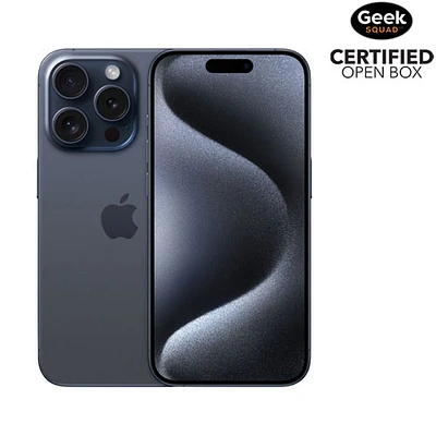 Boîte ouverte - iPhone 15 Pro de 128 Go d'Apple - Titane bleu - Déverrouillé