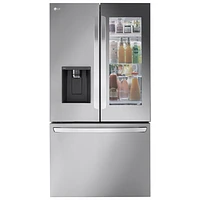 LG 36" 26 cu. ft. Smart Mirror InstaView Counter-Depth MAX French Door Refrigerator (LLFOC2606S) - Stainless - Only at Best Buy