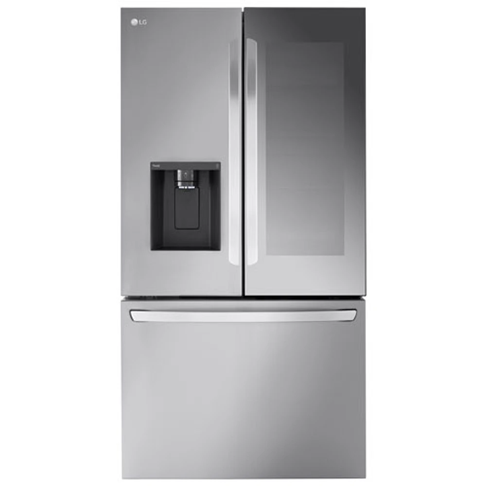 LG 36" 26 cu. ft. Smart Mirror InstaView Counter-Depth MAX French Door Refrigerator (LLFOC2606S) - Stainless - Only at Best Buy