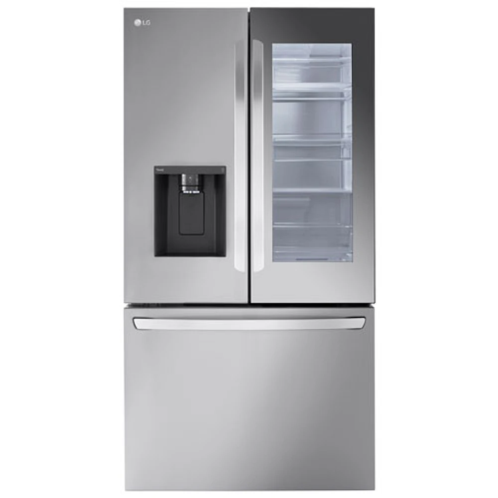 LG 36" 26 cu. ft. Smart Mirror InstaView Counter-Depth MAX French Door Refrigerator (LLFOC2606S) - Stainless - Only at Best Buy