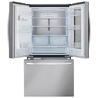 LG 36" 26 cu. ft. Smart Mirror InstaView Counter-Depth MAX French Door Refrigerator (LLFOC2606S) - Stainless - Only at Best Buy