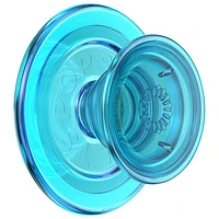 Prise extensible à support universel PopGrip de PopSockets pour téléphone cellulaire et support avec MagSafe - Bleu translucide