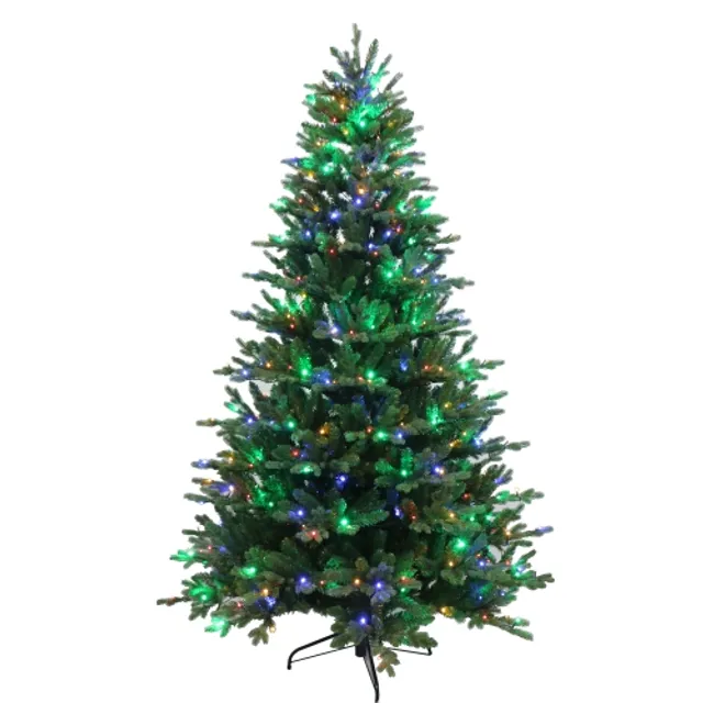 Forest Green Pine Christmas Tree Pre-lit with Dual-color LED lights