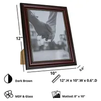 Kiera Grace Classic 8" x 10" Photo Frame (PH43817-1DC-6) - 6 Pack - Dark Brown