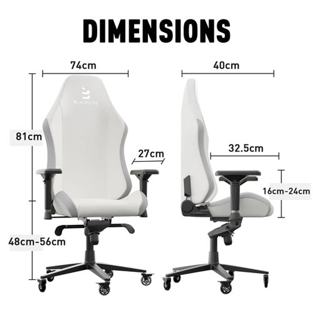 Blacklyte Athena Ergonomic High-Back Gaming Chair - White