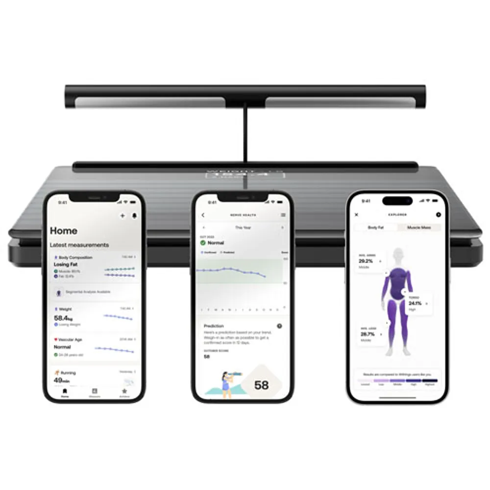 Withings Body Segment Wi-Fi/Bluetooth Smart Scale - Connected Health Station - Black