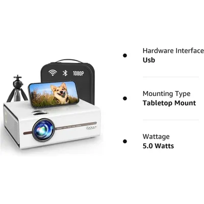  [Auto Focus/4K Support] Projector with WiFi 6 and Bluetooth  5.2, Projector 4K, WiMiUS P62 Native 1080P Outdoor Movie Projector, Auto  Keystone & 50% Zoom, Smart Home Projector for iOS/Android/TV Stick 