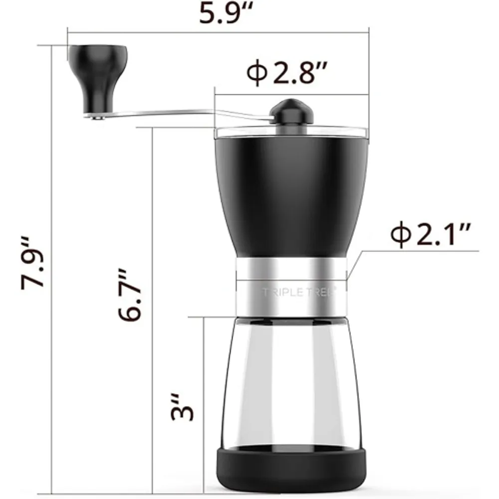 Kaffe Electric Coffee Grinder - Black - 3oz Capacity with Easy On