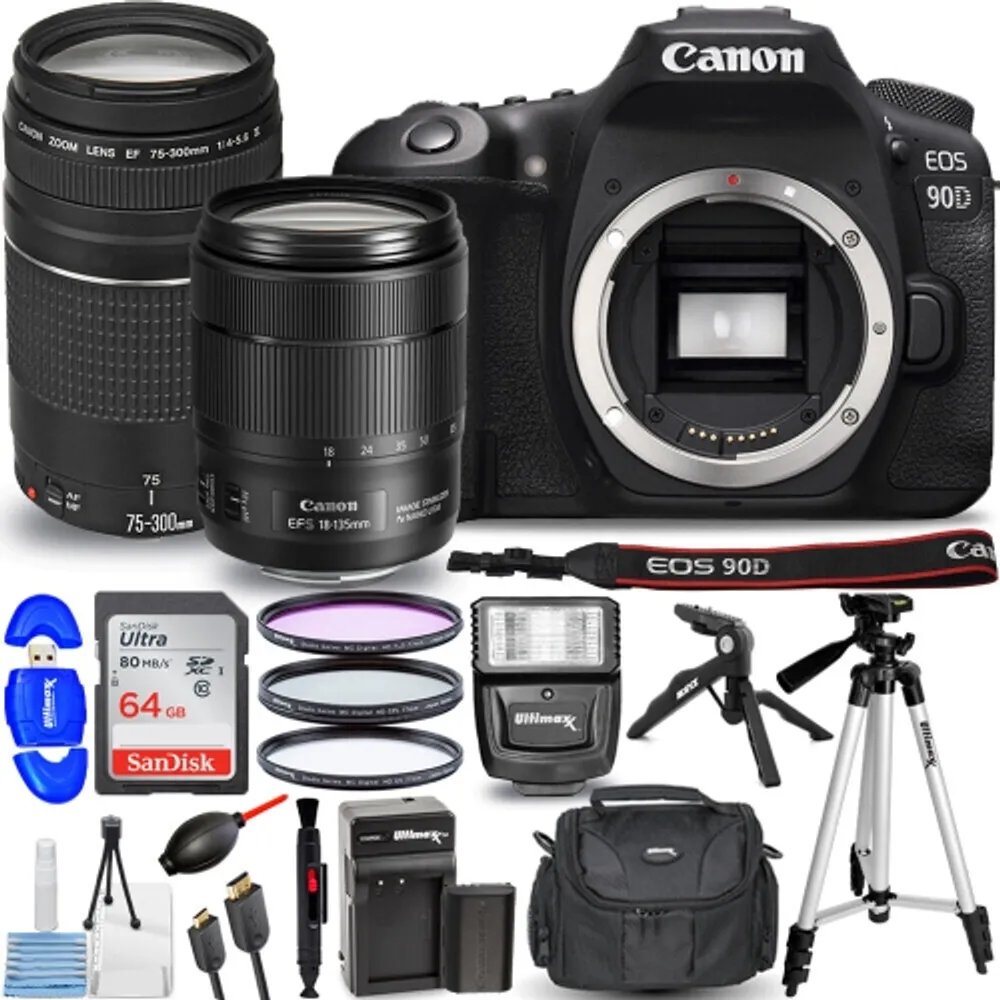 Canon EOS 4000D Rebel T100 18MP DSLR Camera with 18-55mm lens + Flash Top  Bundle