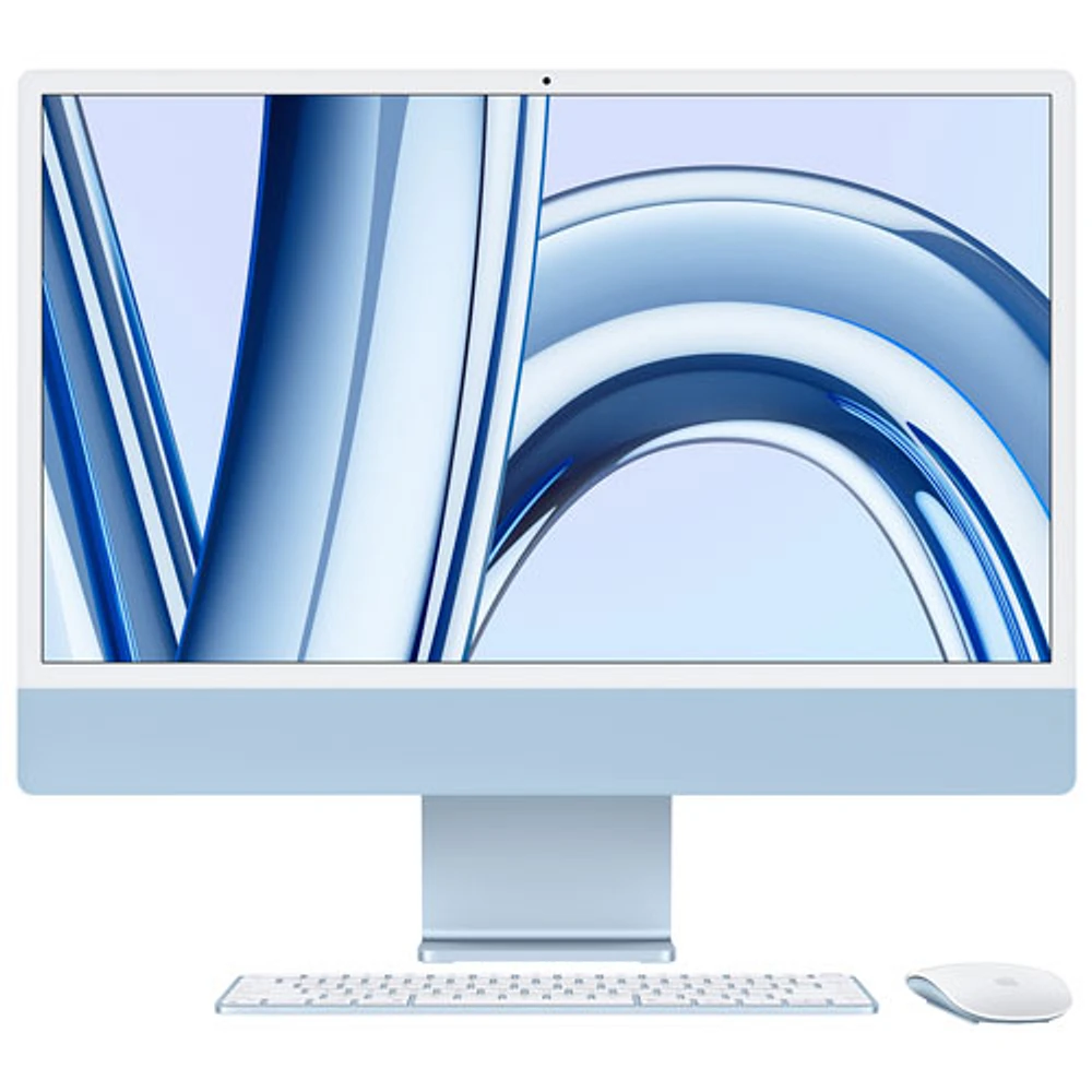 iMac de 24 po d'Apple (automne 2023) - Bleu (puce M3 d'Apple/processeur graphique 8 coeurs/SSD Go/RAM 8 Go