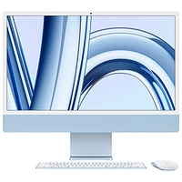 iMac de 24 po d'Apple (automne 2023) - Bleu (puce M3 d'Apple/processeur graphique 8 coeurs/SSD Go/RAM 8 Go