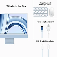 iMac de 24 po d'Apple (automne 2023) - Bleu (puce M3 d'Apple/processeur graphique 8 coeurs/SSD Go/RAM 8 Go