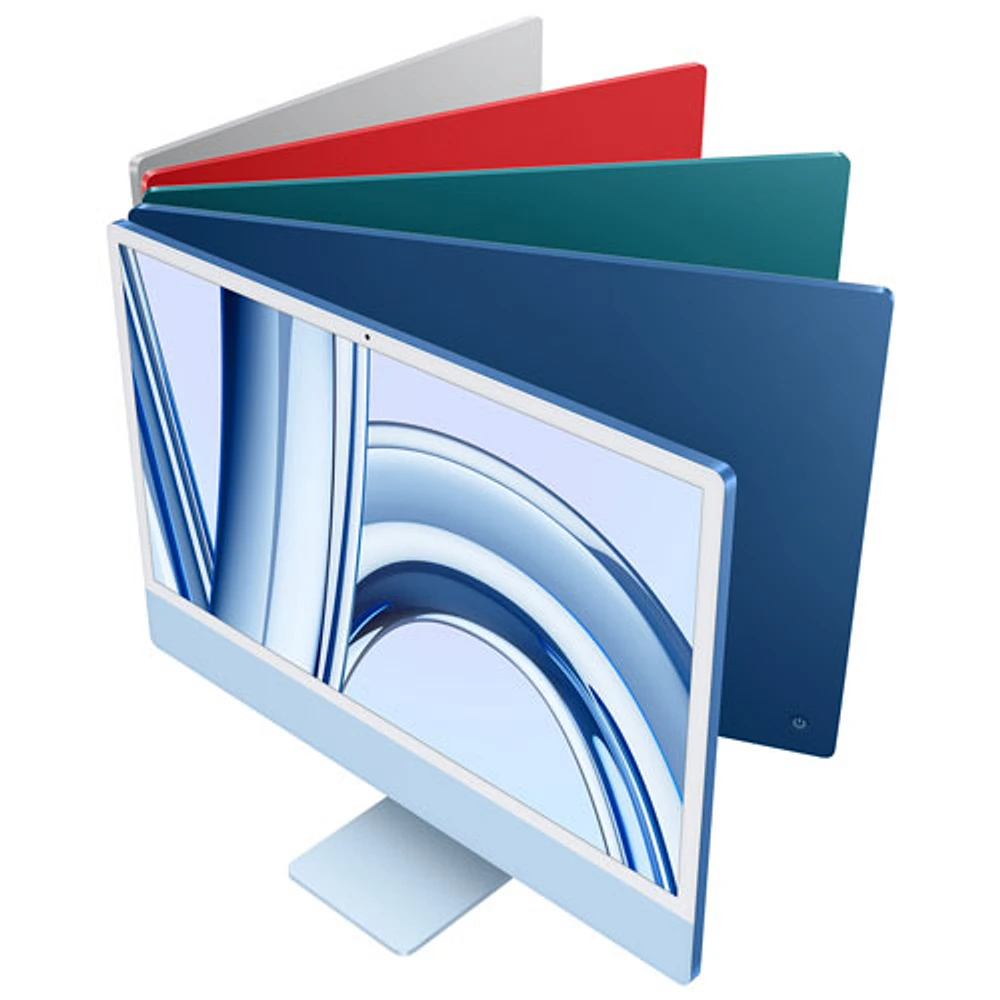iMac de 24 po d'Apple (automne 2023) - Bleu (puce M3 d'Apple/processeur graphique 8 coeurs/SSD Go/RAM 8 Go