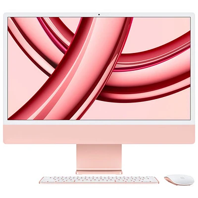 iMac de 24 po d'Apple (automne 2023) - Rose (puce M3 d'Apple/processeur graphique à 8 coeurs/SSD 256 Go/RAM 8 Go) - Français