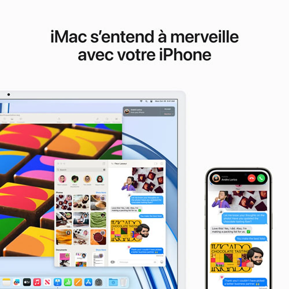 iMac de 24 po d'Apple (automne 2023) - Rose (puce M3 d'Apple/processeur graphique à 8 coeurs/SSD 256 Go/RAM 8 Go) - Français