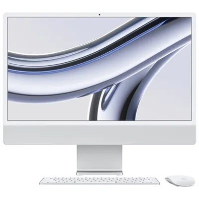 Apple iMac 24" (Fall 2023) - Silver (Apple M3 Chip / 10-Core GPU / 512GB SSD / 8GB RAM) - French