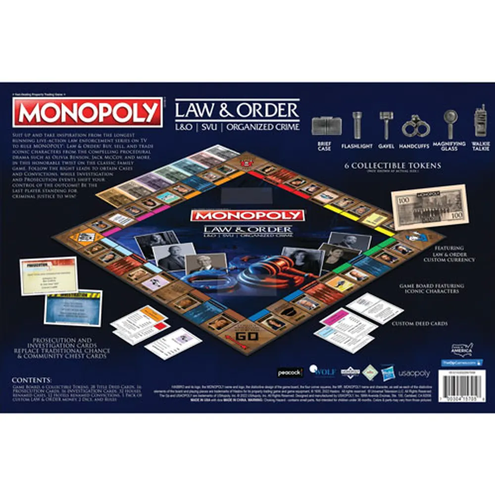 Monopoly: Law & Order Board Game - English