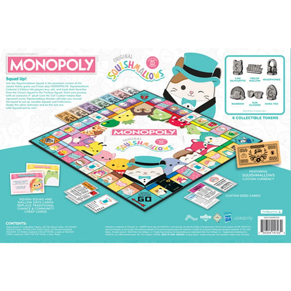 Monopoly: Jeu de société Original Squishmallows édition de collection - Anglais