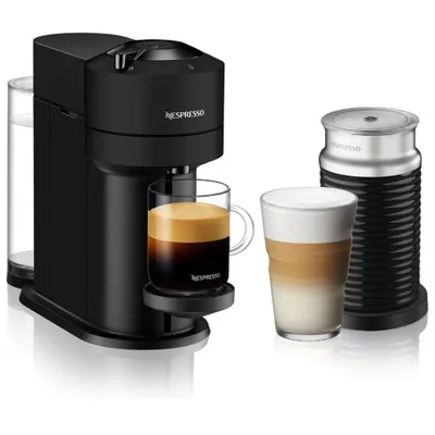 Nespresso Vertuo Pop+ Coffee Machine with Aeroccino Frother by De'Longhi Liquorice Black