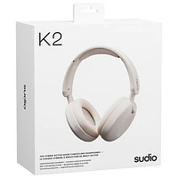 Sudio Audio K2 Over-Ear Noise Cancelling Bluetooth Headphones - White