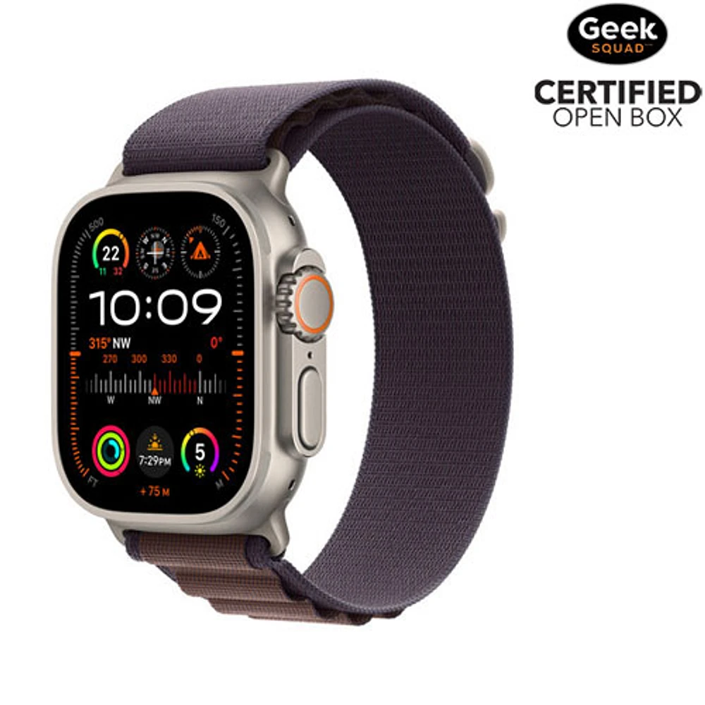 Open Box - Apple Watch Ultra 2 (GPS + Cellular) 49mm Titanium Case with Indigo Alpine Loop - Medium