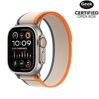 Open Box - Apple Watch Ultra 2 (GPS + Cellular) 49mm Titanium Case with Orange Beige Trail Loop - Small/Medium