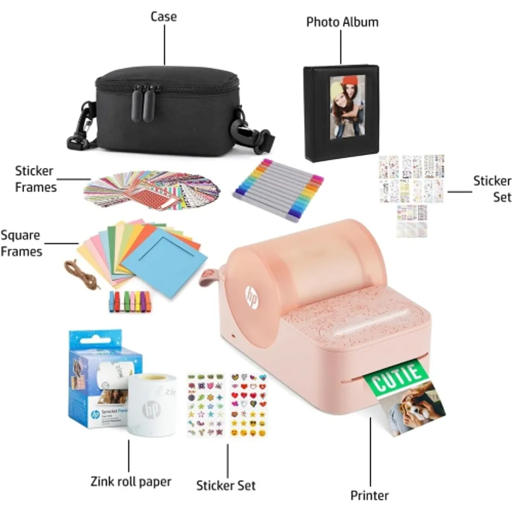 HP Sprocket 3x4 Instant Photo Printer ? Wirelessly Print 3.5x4.25? Photos  on Zink Paper from iOS & Android Devices 