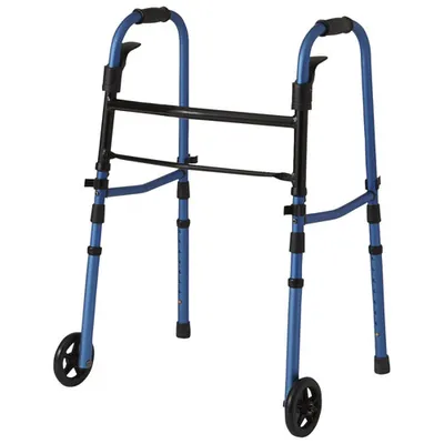 Medline Folding Paddle Walker - Blue