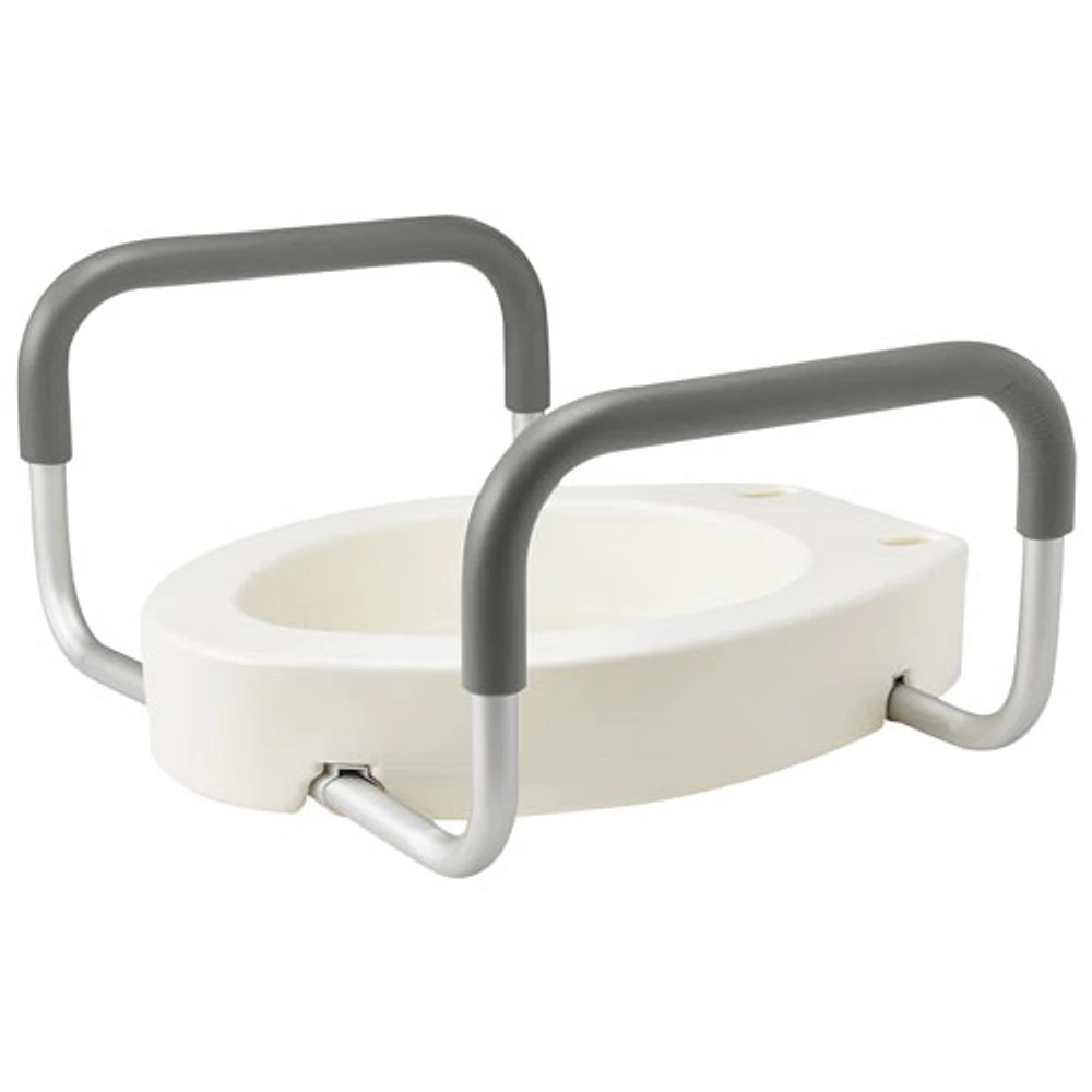 Medline Raised Toilet Seat With Arms - White