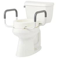 Medline Raised Toilet Seat With Arms - White