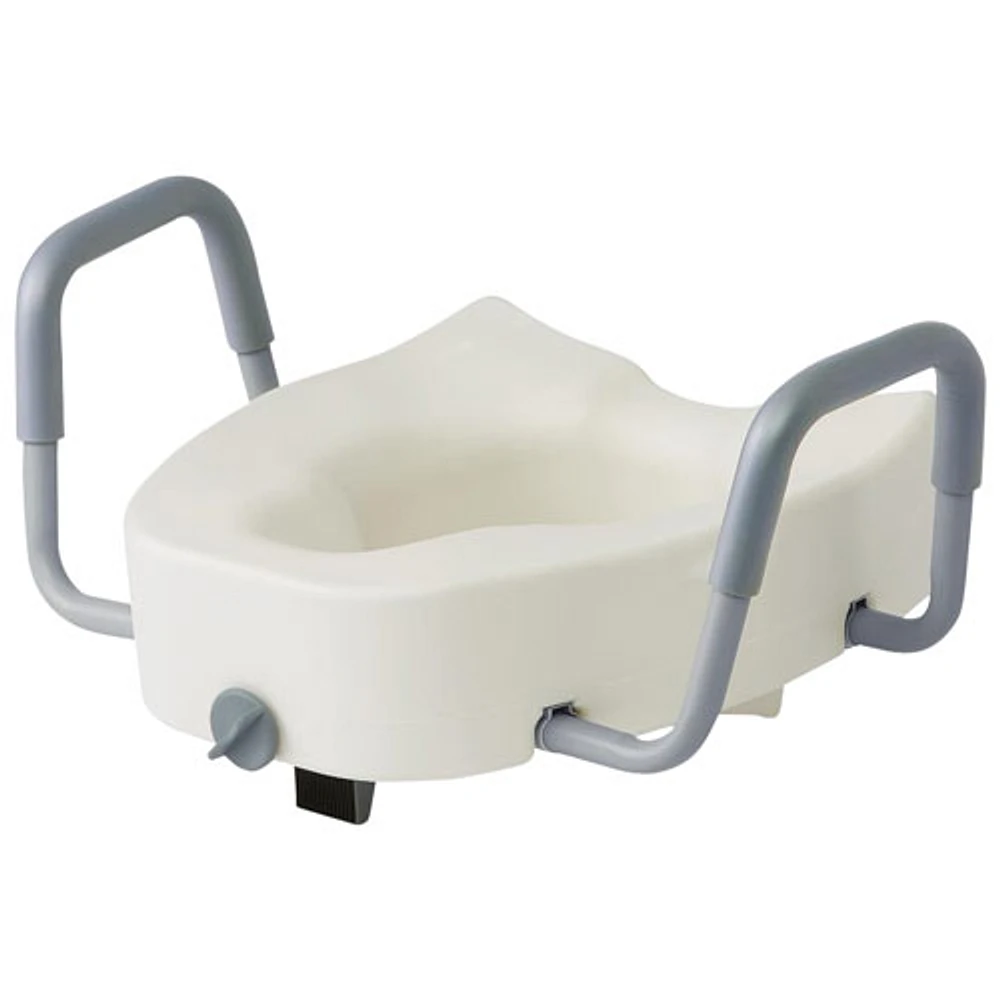 Medline Raised Toilet Seat With Arms - White